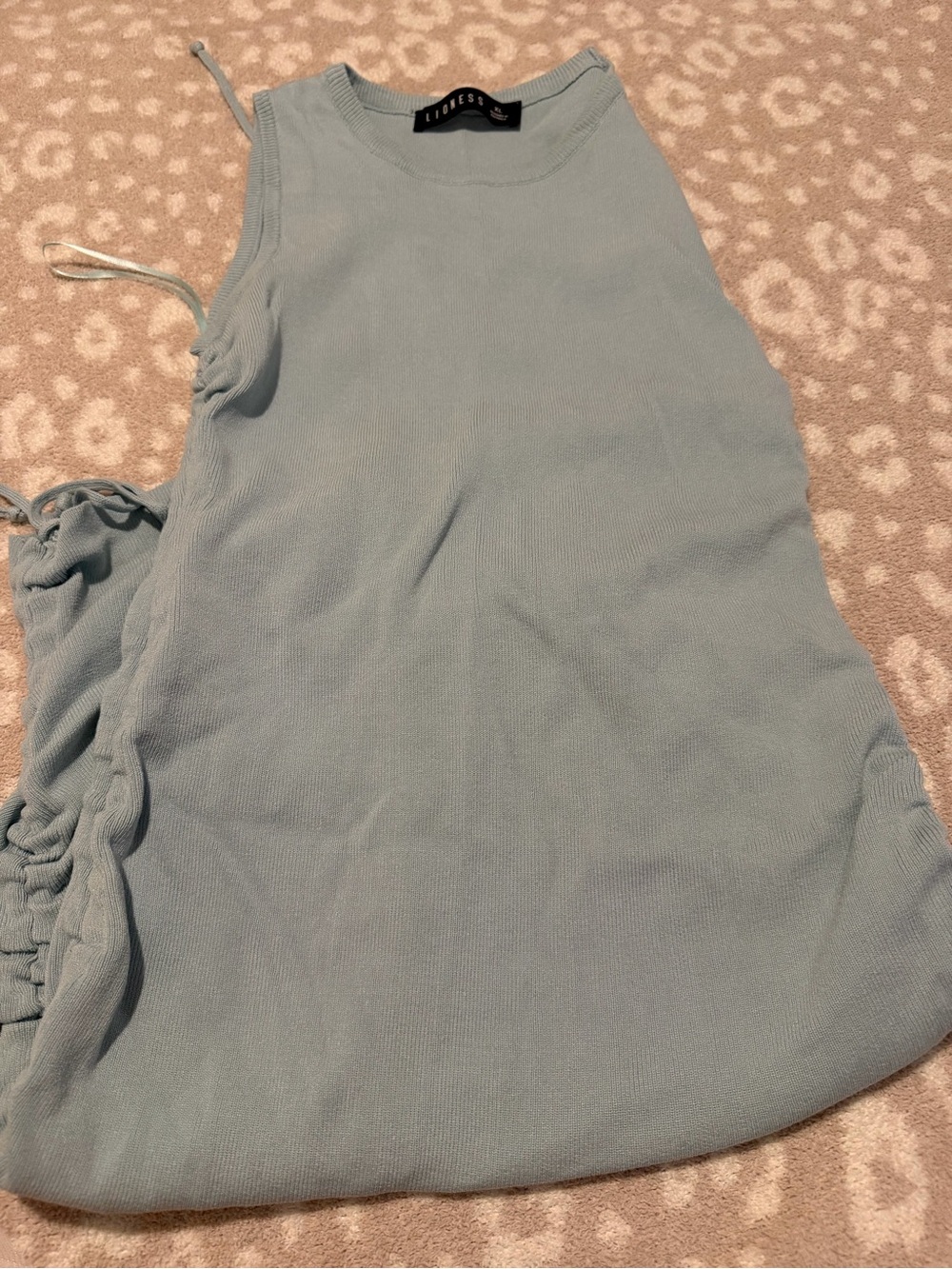 Lioness Powder Blue Ribbed Mini Tank Dress
